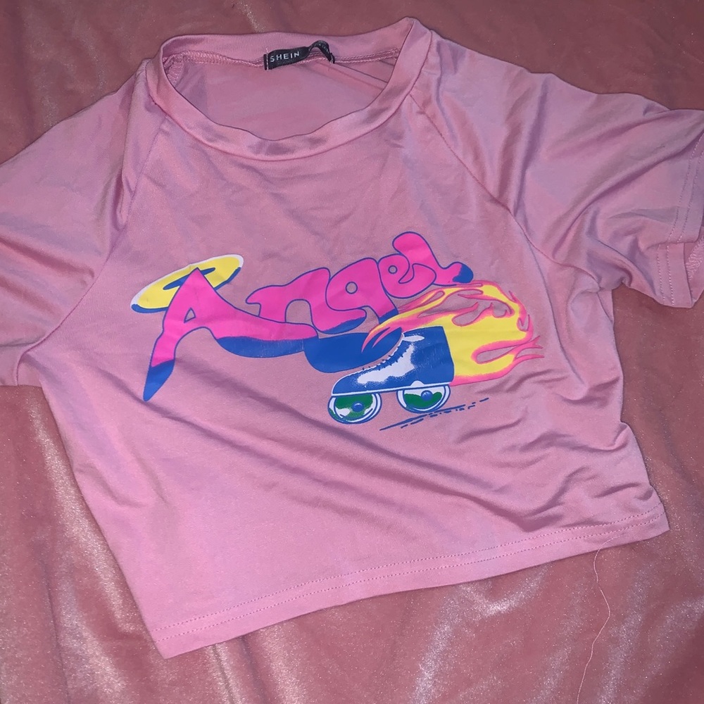 pink shein Angel Top